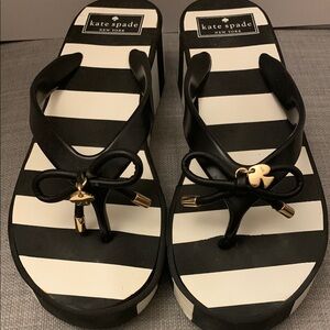 Kate Spade Black Platform Thugs Sandals
